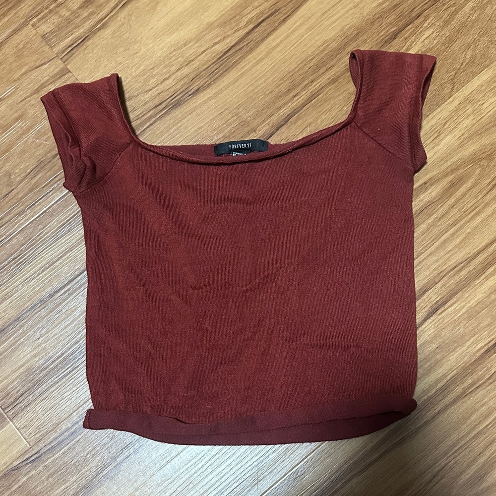 Forever 21 Women's Rust Crop Top